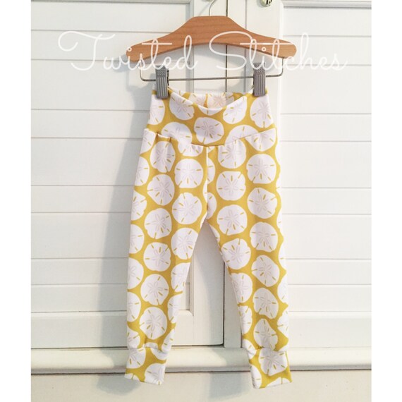 Items similar to Sand dollar baby leggings, baby yoga pants, Beach baby
