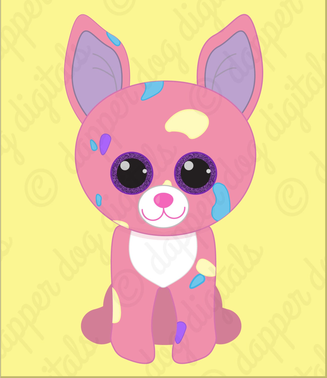 Beanie Boo's Clipart Set Glitter Eyes Commercial Use