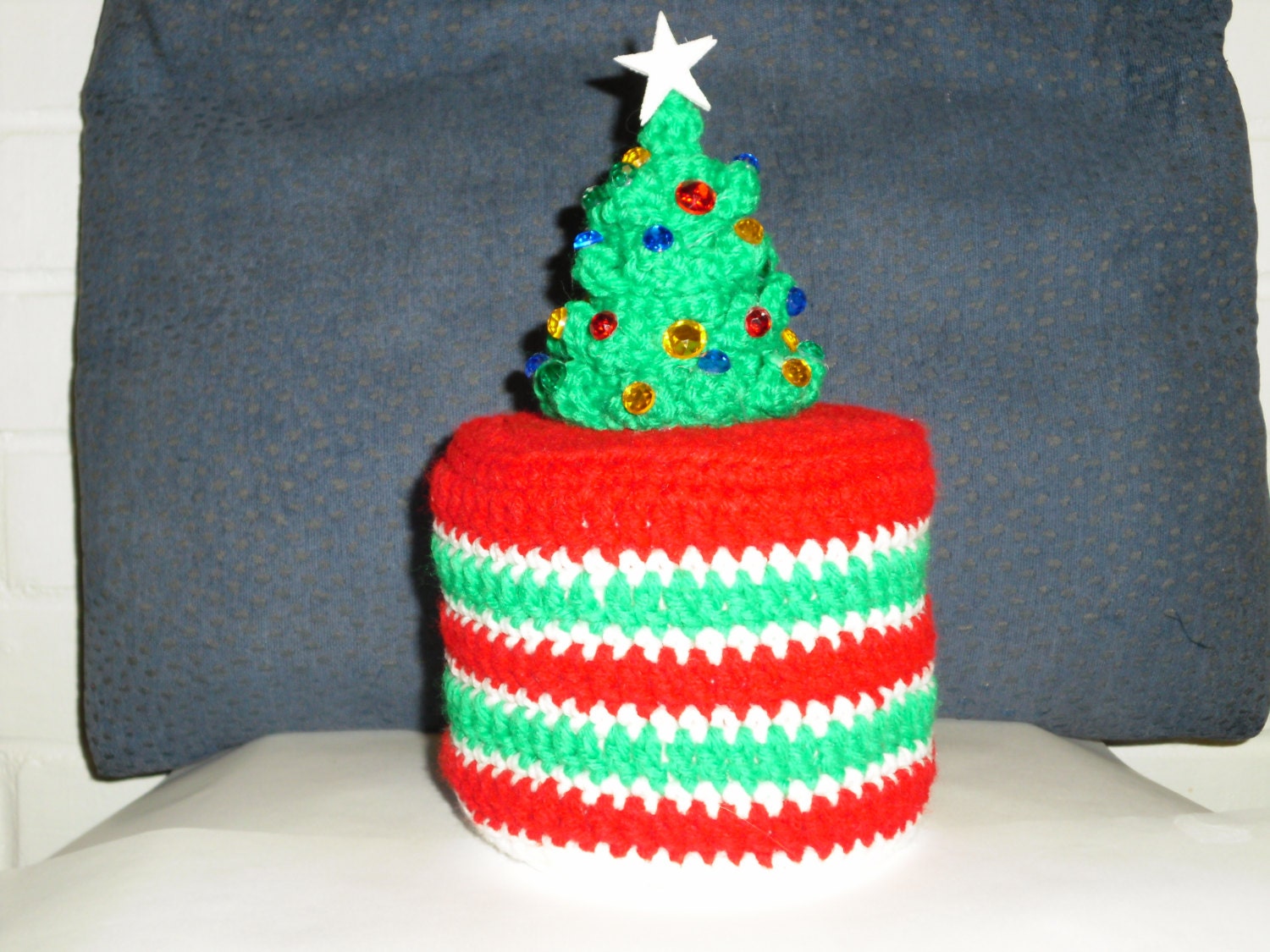 3D Christmas Tree Toilet Paper Cover Crochet PatternChristmas