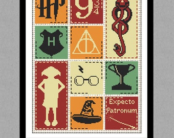 BUY 2 GET 1 FREE. Harry Potter Cross stitch pattern. (#P- 0133). Harry Potter modern cross stitch. Counted Cross Stitch Pattern.