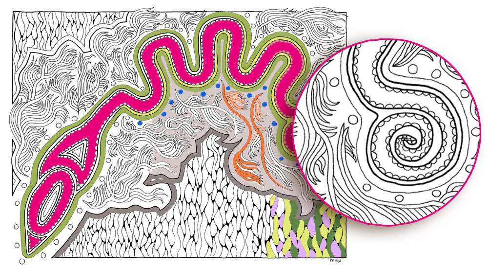 Serpent Mound Printable Adult Coloring Page