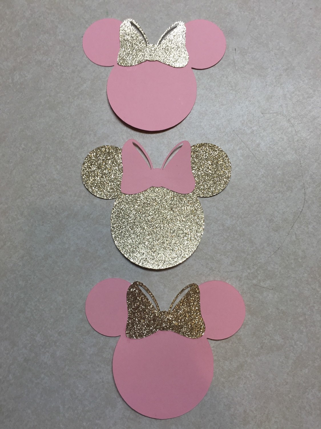 2 dozen 4inch Pink and Gold glitter Large Mickey Mouse Minnie