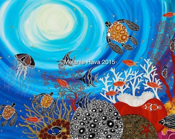 The Great Barrier Reef, Contemporary Aboriginal Art Print
