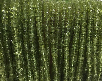 Peridot Smooth Heishi 4mm (Pack of 5 Strands )