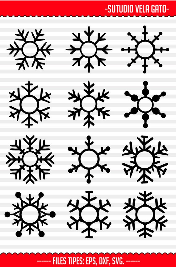 Download Winter Snowflake monogram frame SVG DXF Files by ...