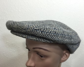 70's wool newsboy cap gray color wool size 7