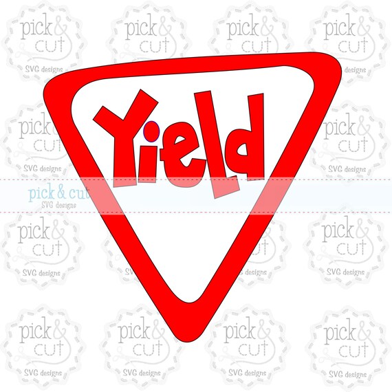 Yield Sign Svg Dxf Eps By Pickandcut On Etsy 