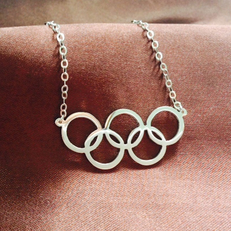 2016 Rio Summer Olympics 5 Rings Logo Silver Pendant