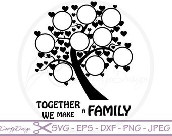 Family Tree and text SVG for cutting machines, SVG files for Cricut family tree, Vinyl cut files, dxf Family Tree, silhouette files