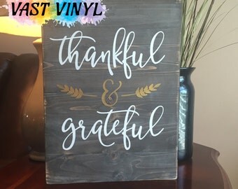 Thankful and Grateful, Handmade Fall Decor, Thanksgiving Decor, Wood Decor, Wood Sign, Fall Decor