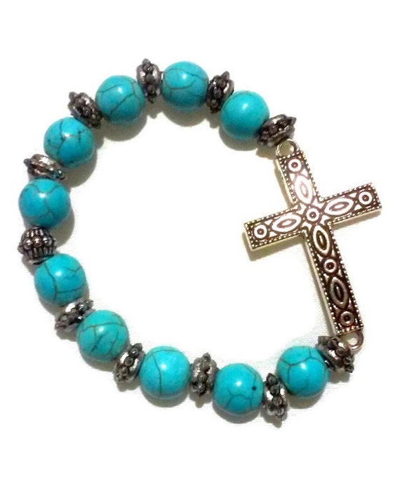 Turquoise Cross beaded bracelet
