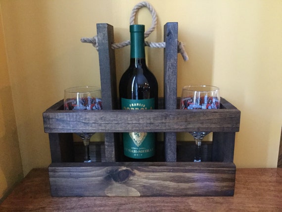 wine carrier with glasses