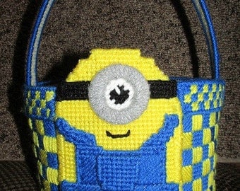 Minion Minions Inspired Easter Basket Plastic Canvas Pattern