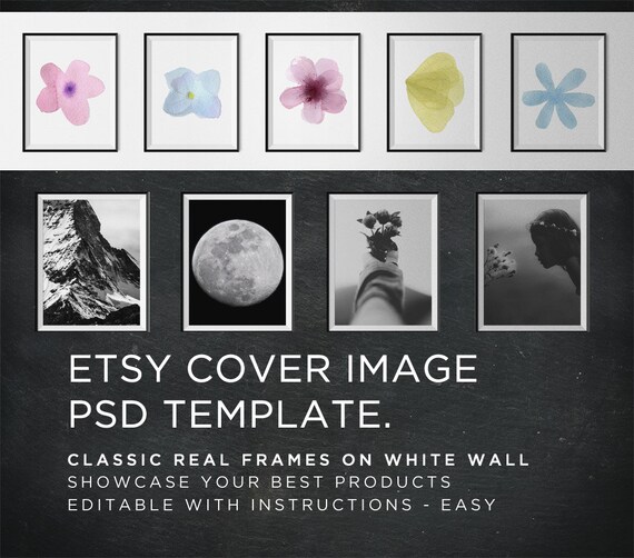 Etsy Cover Image Template Realistic Classic Black