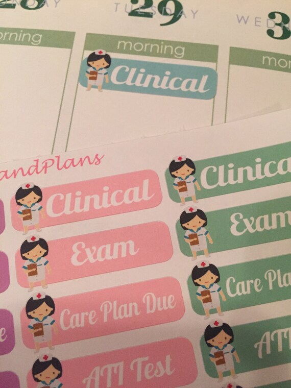 Nursing School Planner Stickers Bold / Erin Condren Life