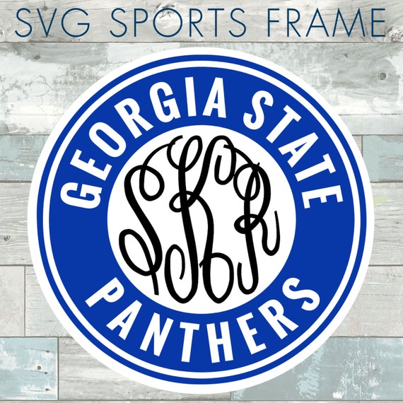 Download Georgia State Monogram Frame Cutting Files in Svg Eps Dxf