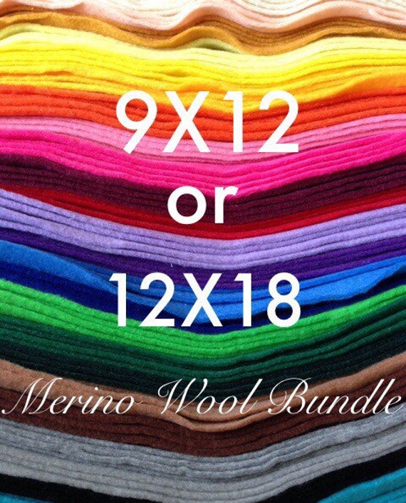 Merino Wool Felt Sheets. Custom Bundle 9x12 by SilverFoxFabrics
