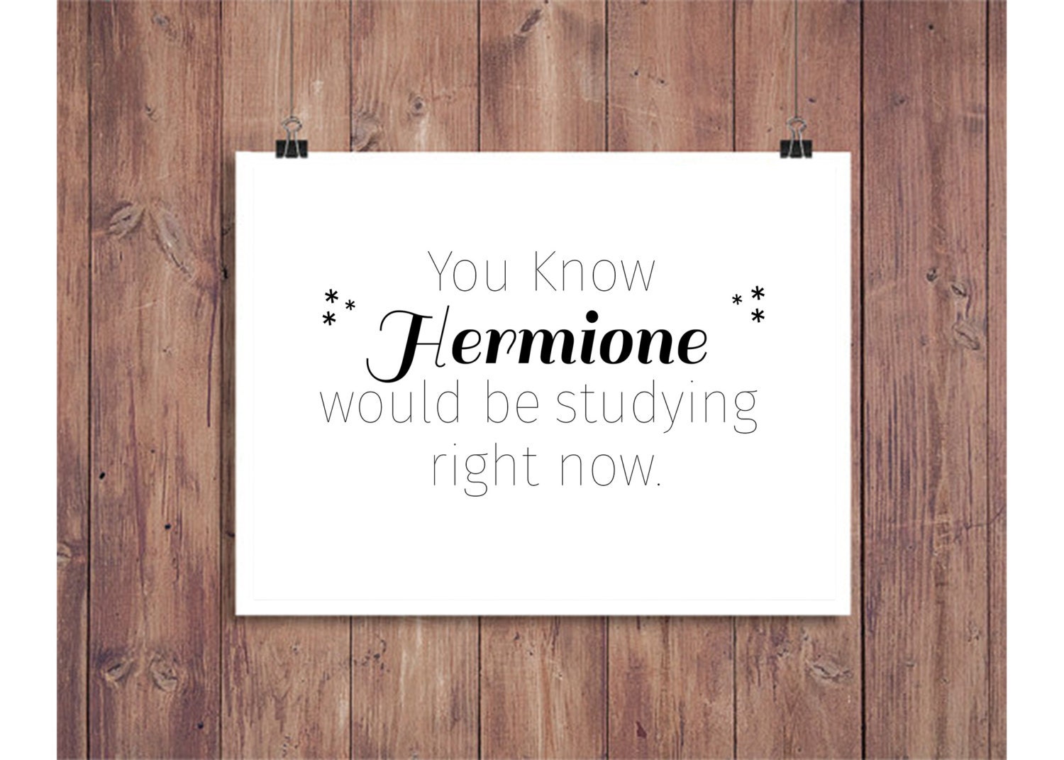 Hermione Granger Studying Printable College Encouragement