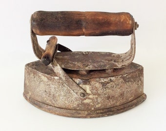 Antique Sad Iron, Labelled Palmax & Asbestos, Vintage