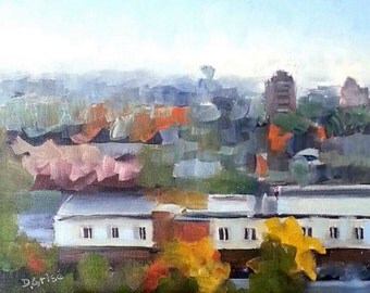 Small Art - March Mist 10x8 - oil painting - SHIPPING Included