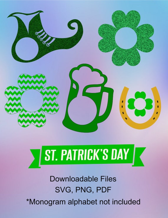 Download St Patrick's Day Monogram Frames. SVG, DXF cutting files ...