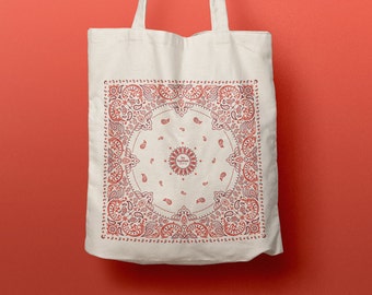 Tote Bag Bandana, coton bag, canvas bag, beach bag, pattern