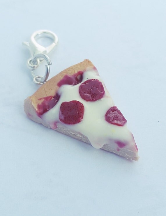 Pepperoni Pizza Necklace Polymer Clay Jewelry