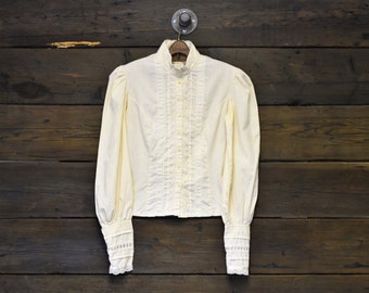 Items similar to Vintage Jessica's Gunnies Women's Blouse in Cream with