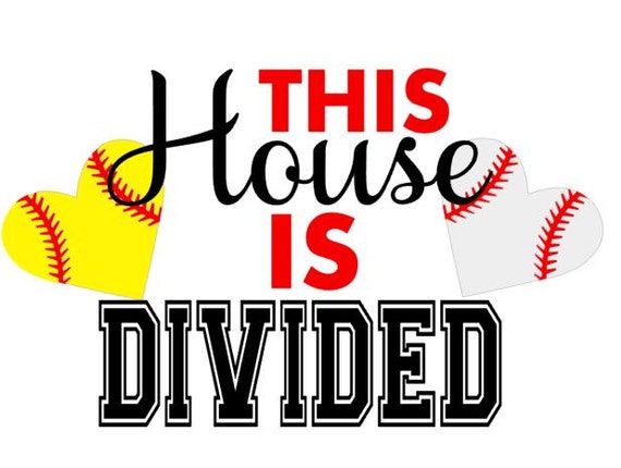Download This House Is Divided SVG Baseball Softball Word Art
