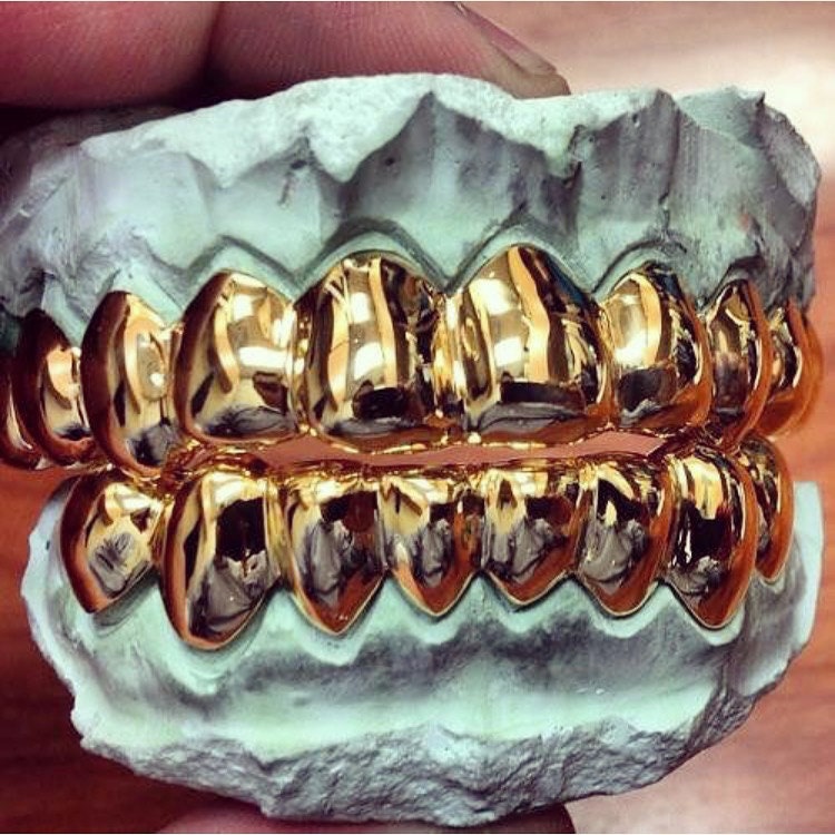 8 on 8 grillz in silver 925 or in real gold 10k 14k 18k or