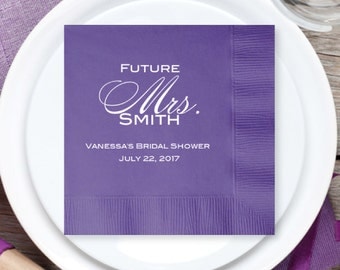 100 pcs Future Mrs Personalized Wedding Napkins