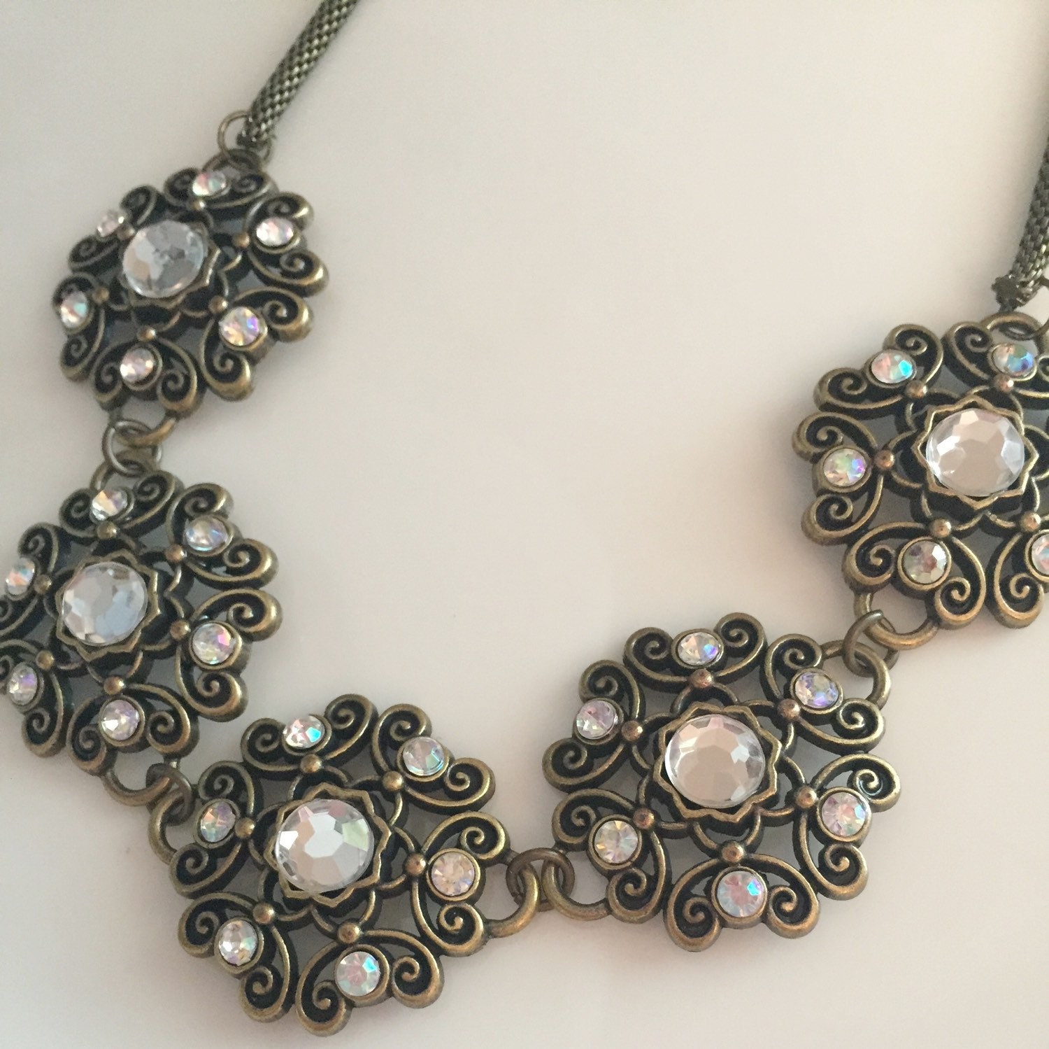 Bronze necklace bronze and crystal necklace bronze by IzzyAndAva