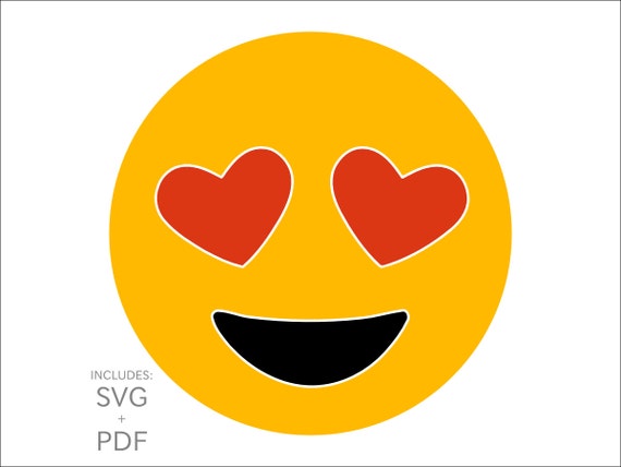Download Cuttable Emoji SVG Heart Shaped Eyes Lover Emoticon Funny