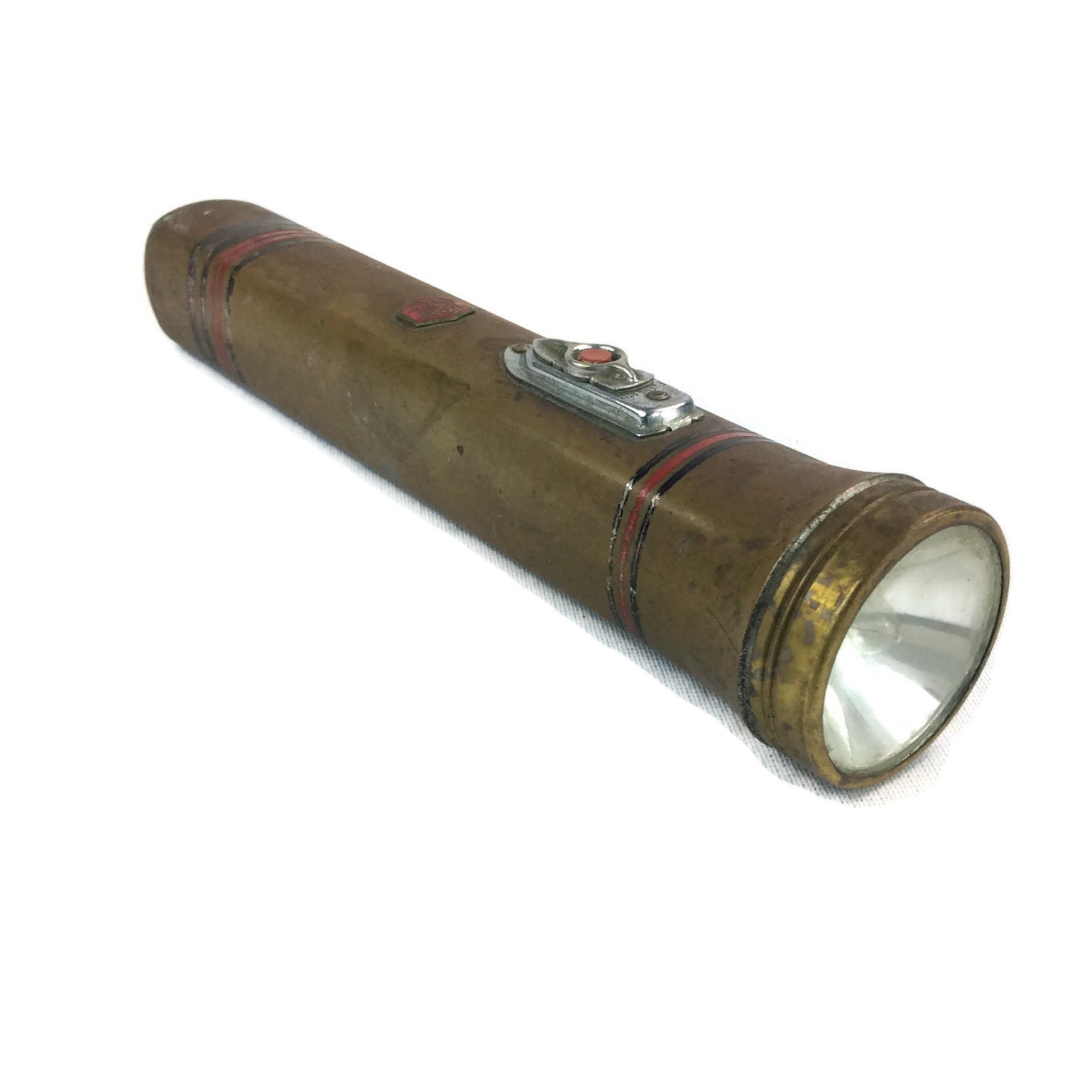 Vintage Flashlight Eveready Masterlite Flashlight Brass