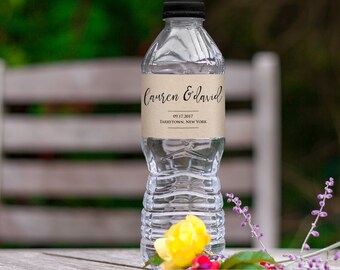 Wedding Water Bottle Label Template, Printable, DIY Wedding Label, Personalized Water Bottle, Instant Download, Editable PDF File, Digital