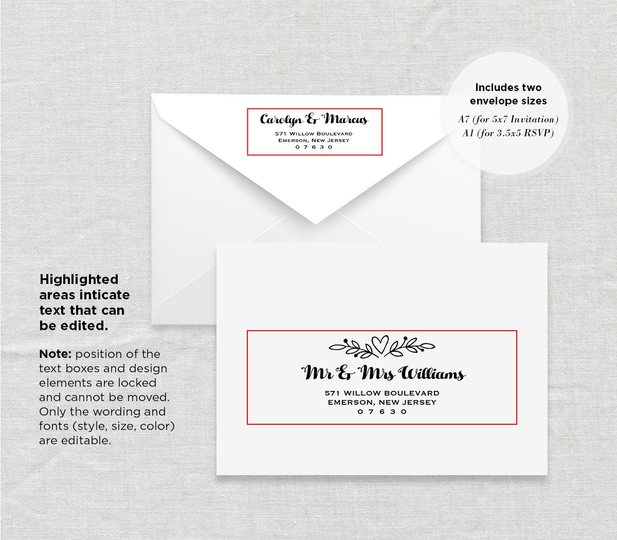 printable envelope addressing template