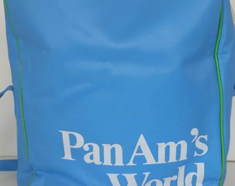 Vintage Pan Am's vinyl shoulder travel bag. 1980's. Pan Am bags.