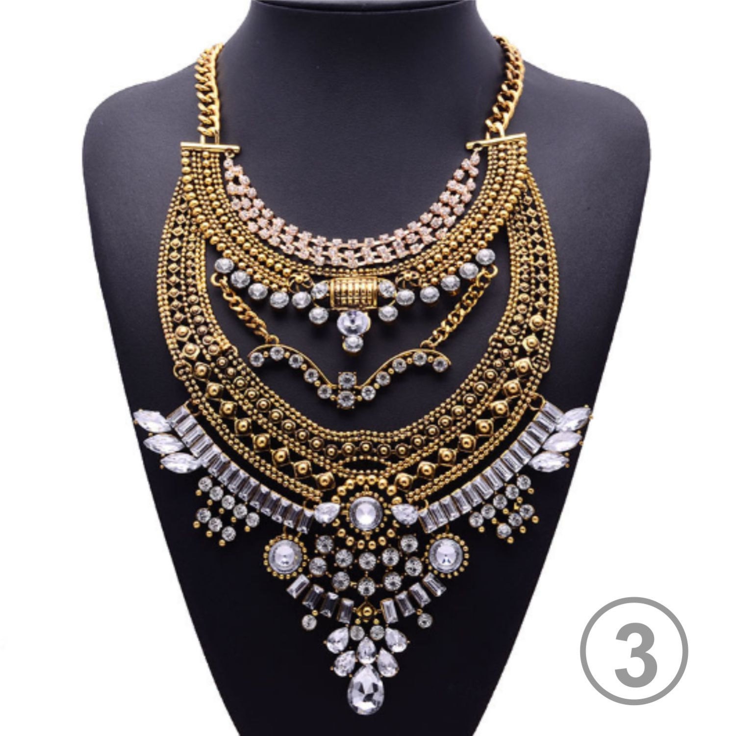 Fashion crystal alloy sweater chain necklace by