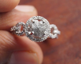1.75 cts Gray Raw diamond ring, Gray diamond ring, promise ring, engagement ring, raw stone, Gray rough diamond ring, natural diamond ring