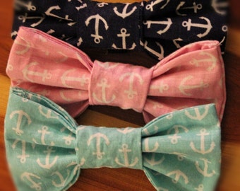 Anchors Away Dog Bow Tie