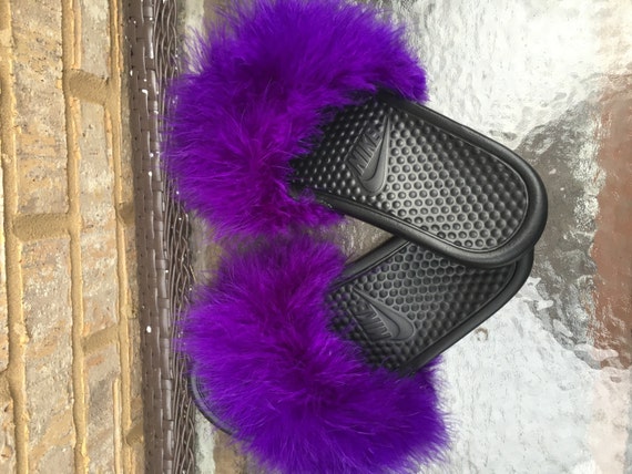 furry nike slides