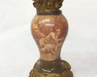 Pair of Decoupage Angel Candle Holders