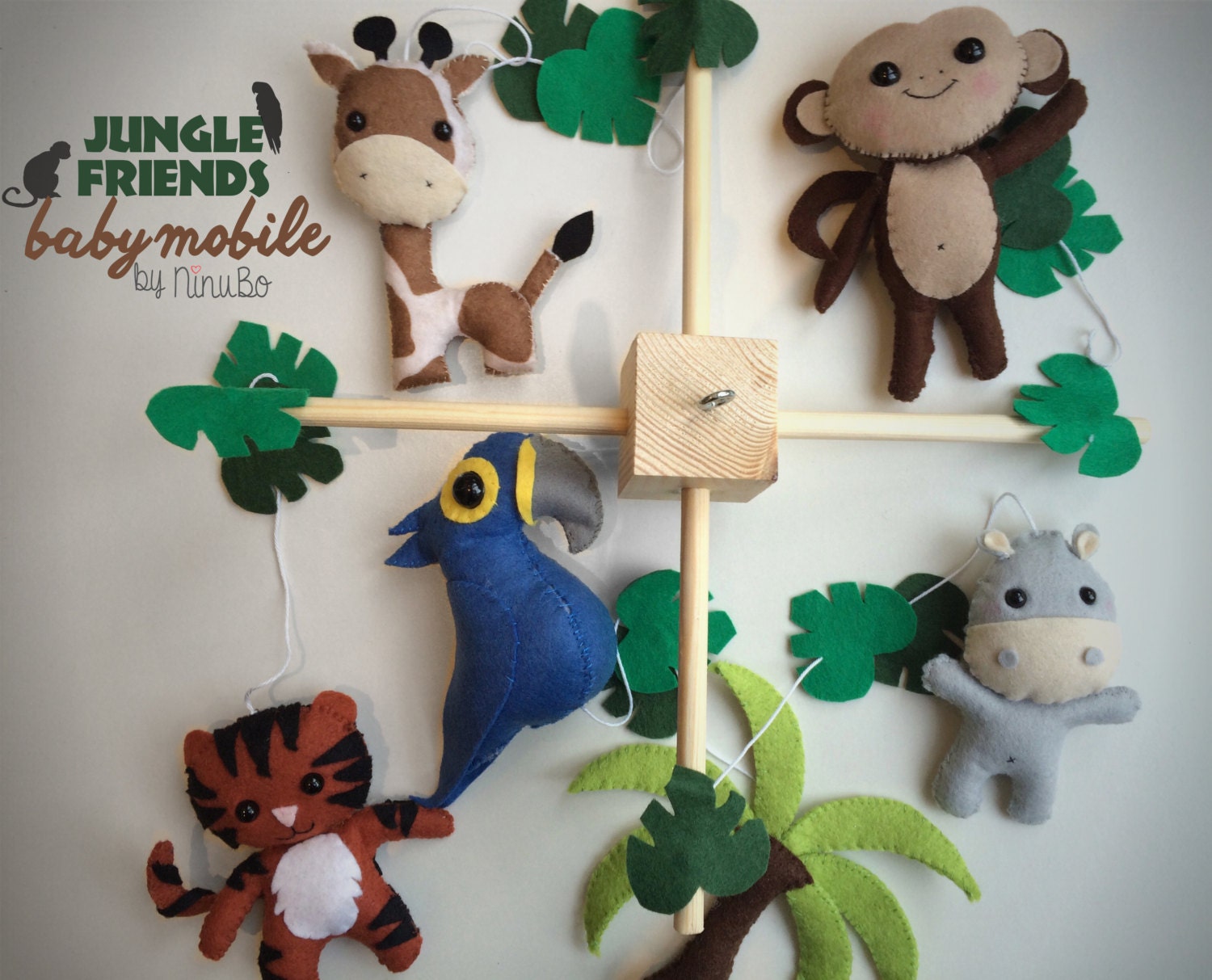 Baby Mobile Safari Mobile Jungle Mobile Animal Mobile by NiNuBo