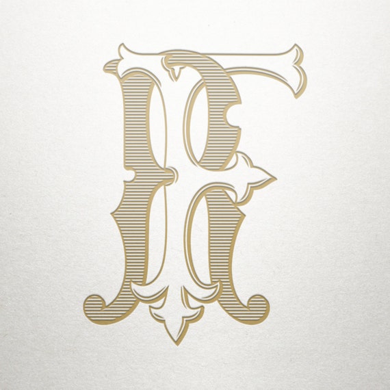 Antique Monogram Alphabet FR RF Antique Monogram by ShulerStudio