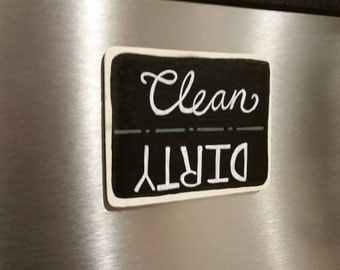 Rustic Handpainted Chalkboard Clean/ Dirty Dishwasher Magnet- Customizable- Housewarming Gift, Kitchen Accent