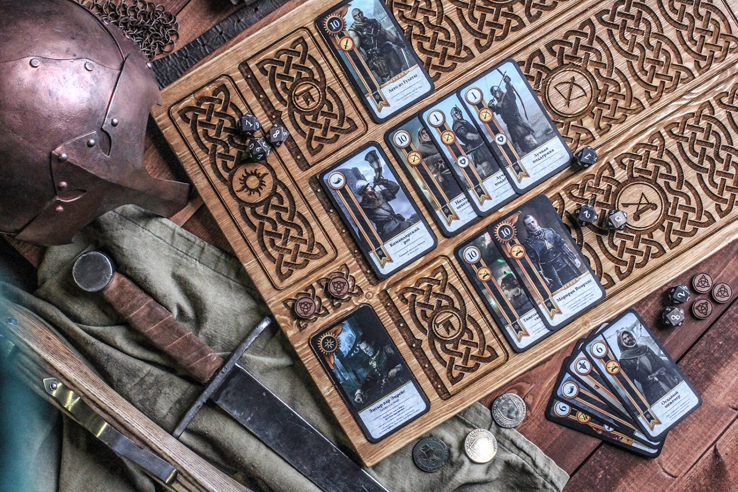Wooden game board suitable for gwent celtic style by Nordgame