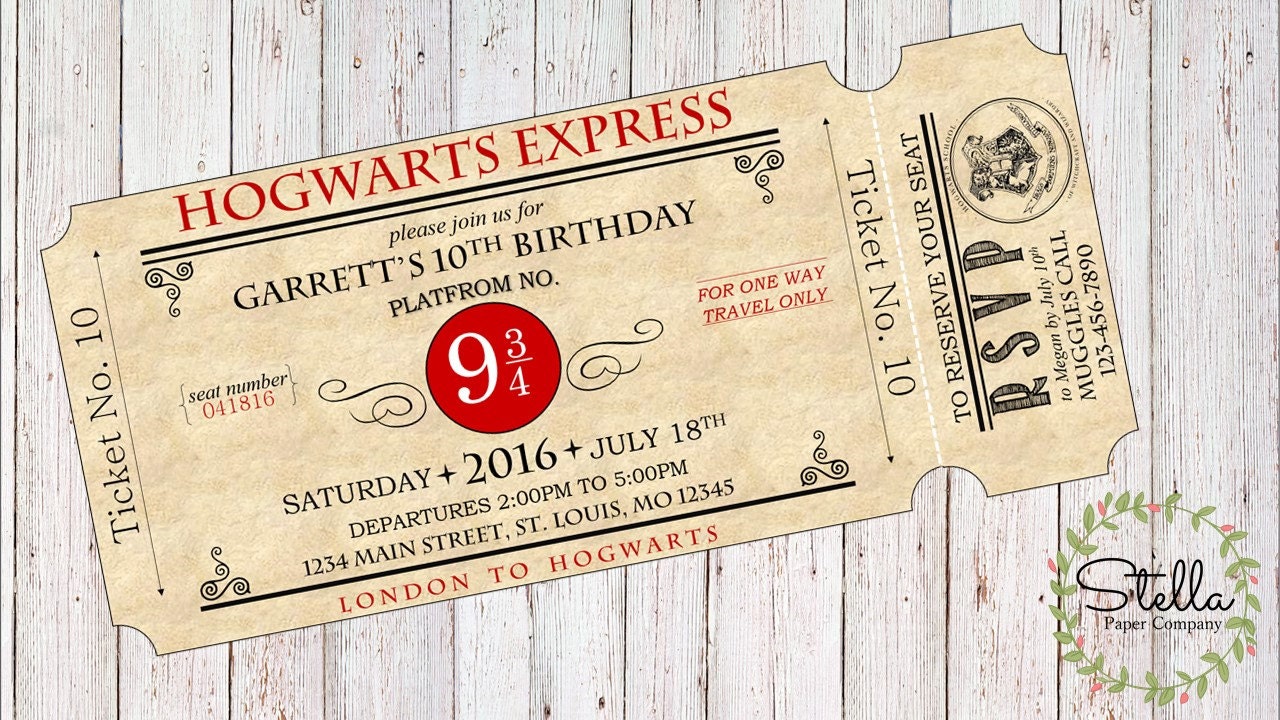 best hogwarts express ticket printable hunter blog