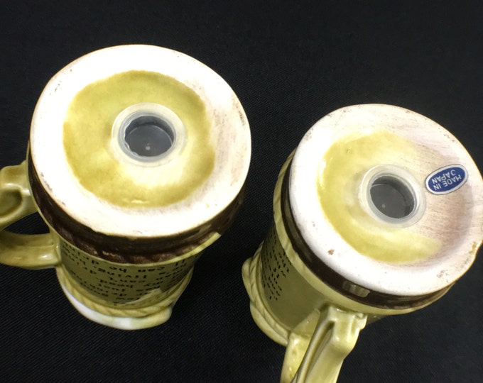 Vintage Novelty Beer Mug Ceramic Salt and Pepper Shakers