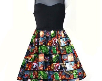 Women Dress, Super Hero Dress, Captain America Dress, Hulk Dress, Iron Man Dress, Thor Dress, Avengers Party Dress