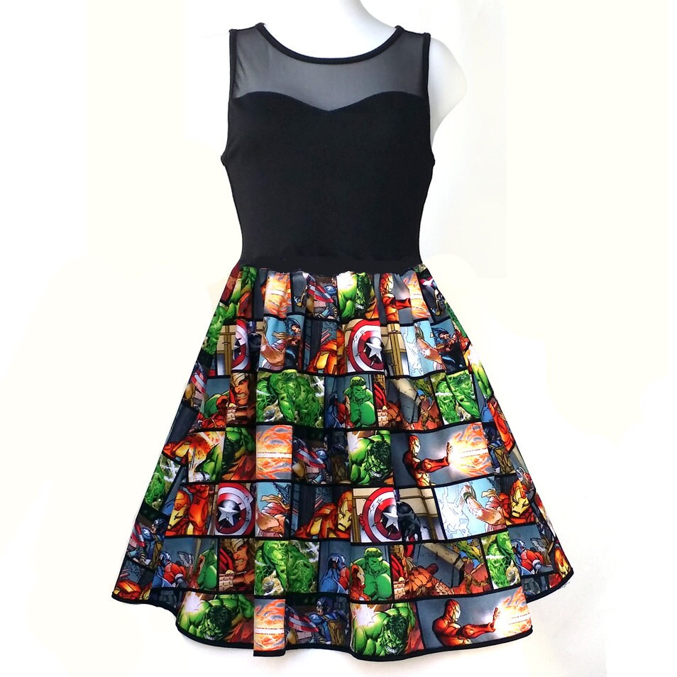 Women Dress Super Hero Dress Captain America Dress Hulk